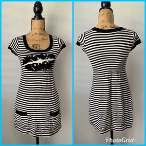 Betsey Johnson Lips Striped Sweater Tunic XoX